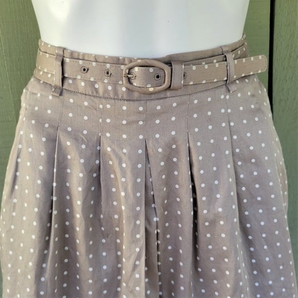 NWT THE LIMITED Taupe Polka Dot Cotton Skirt 0 - Picture 2 of 4